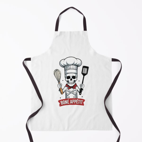 Item preview, Chef skull wearing a tall chef’s hat holding a whisk and spatula designed and sold by EnigmaVoid.