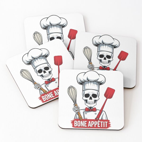 Item preview, Chef skull wearing a tall chef’s hat holding a whisk and spatula designed and sold by EnigmaVoid.