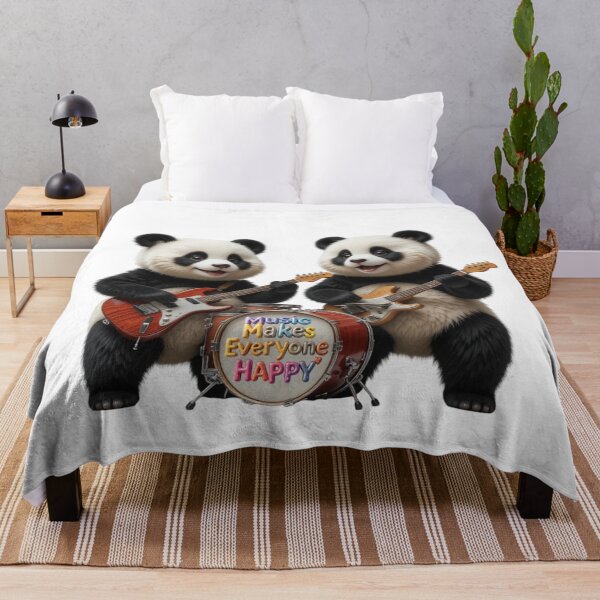 Item preview, Music Makes Everyone Happy – Cute Panda Band Design designed and sold by AleksKos.