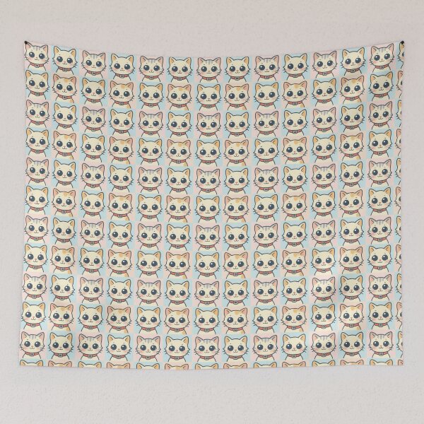 Item preview, Cute Cartoon Cats in a 2x2 Grid Design designed and sold by PrintandJoy.