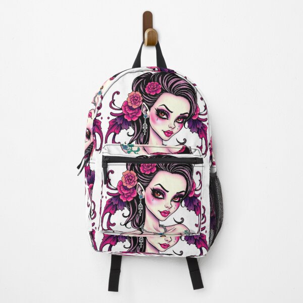 Item preview, Tattooed Goth Girl beautiful pinup poster art designed and sold by Vintage Designs +.
