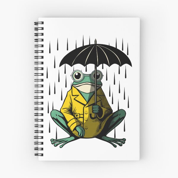Item preview, Frog in a Raincoat – Funny Frog with Umbrella Design, Quirky Animal Art Gift designed and sold by krisevansart.