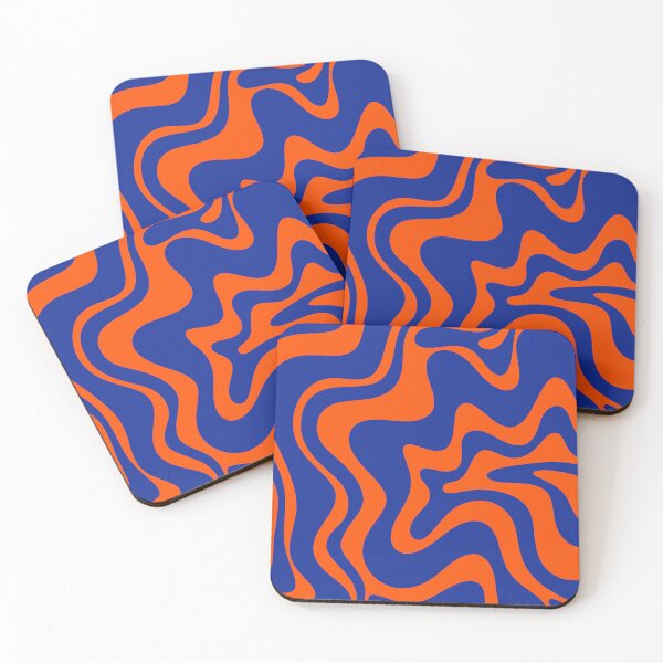 Item preview, Groovy Retro Liquid Swirl Vibrant Abstract Pattern in Bold Blue and Orange designed and sold by kierkegaard.
