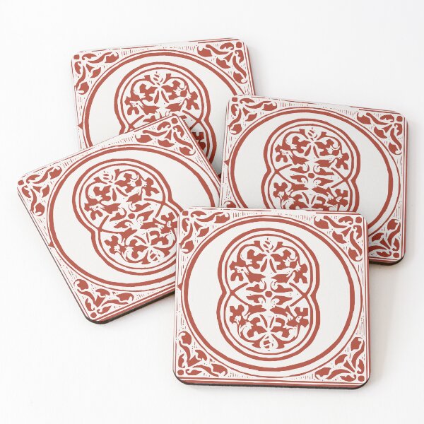 Item preview, Vintage Red Ornamental Tile Design designed and sold by MetaMuralStudio.