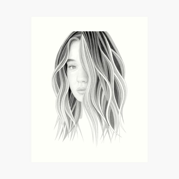 Item preview, Female Portrait Pencil Drawing  designed and sold by MattHackArt.