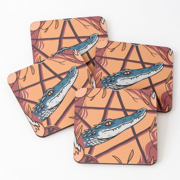 Item preview, Stylized Alligator Reptile Animal Geometric Background Modern Colorful designed and sold by ART ATTACK ZONE.