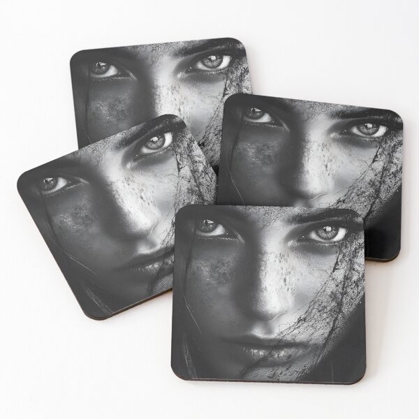Item preview, Close-up portrait of mysterious veiled woman face designed and sold by Artessie.