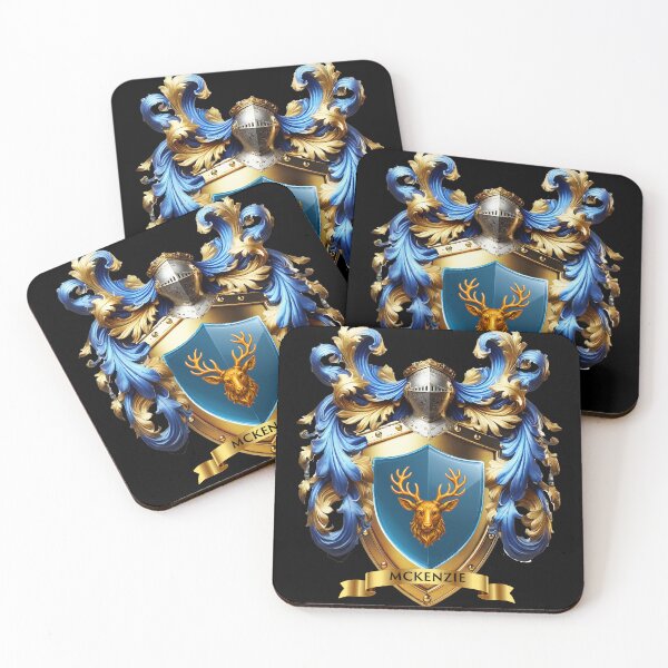 Item preview, McKenzie Family Crest  Golden Stag of Honor, Highland Heart of Legacy designed and sold by Highlandkings.