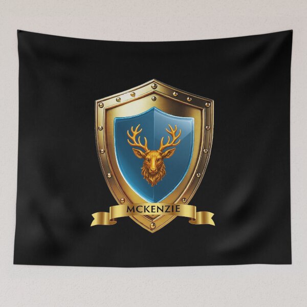 Item preview, McKenzie Name Shield  Honor in Gold, Heritage in Blue designed and sold by Highlandkings.
