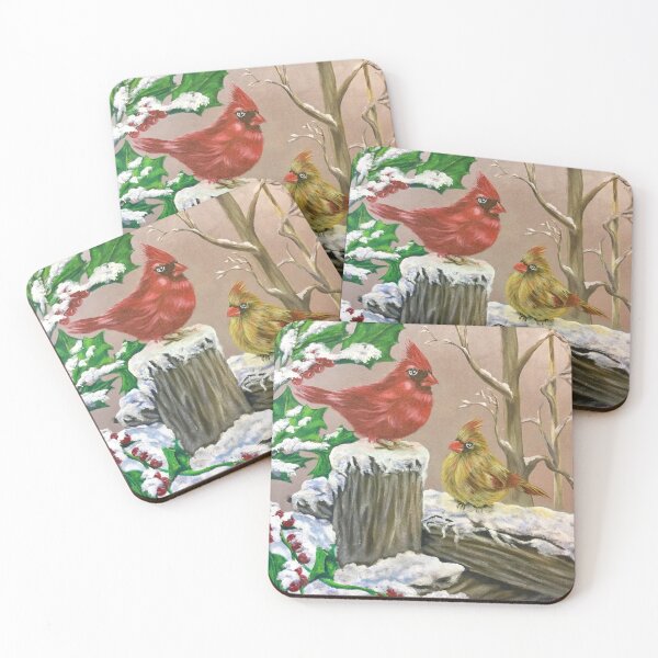 Item preview, Christmas Cardinals in snow designed and sold by Michael Arnold.