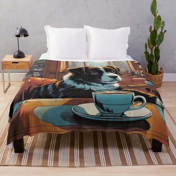Item preview, Puppy drinking coffee in a coffee shop designed and sold by Colin Bentham.