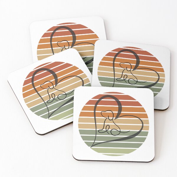 Item preview, Retro dog line art with heart  designed and sold by ClickATee Store .