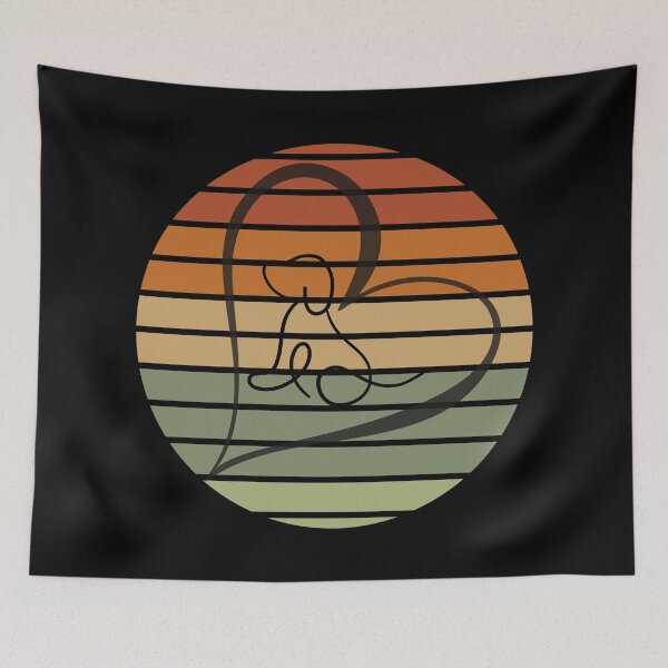 Item preview, Retro dog line art with heart  designed and sold by ClickATee Store .
