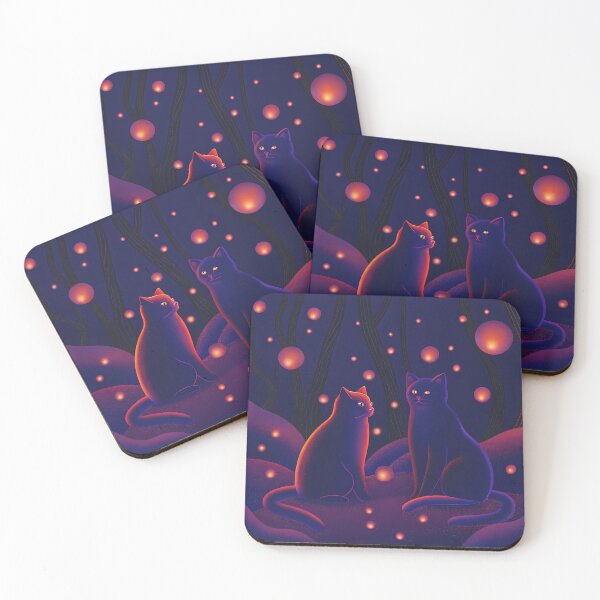 Item preview,  Night Cats Dogs Encounters Animals Colors UFO designed and sold by ART ATTACK ZONE.