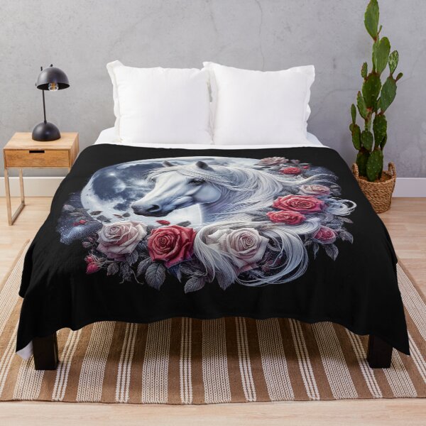 Item preview, White Horse Moon Roses T-Shirt designed and sold by candiscamera.