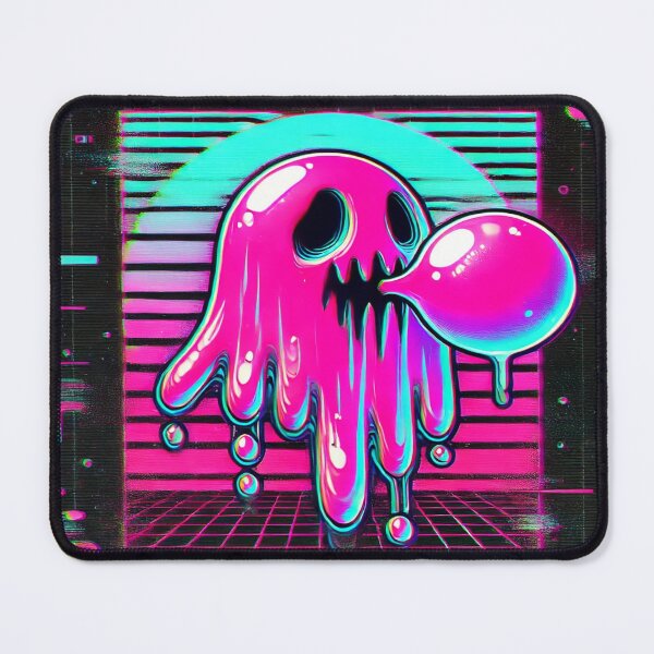 Item preview, Neon Ghost Blowing Bubblegum | Retro-Spooky Street Art designed and sold by buzzprints1234.