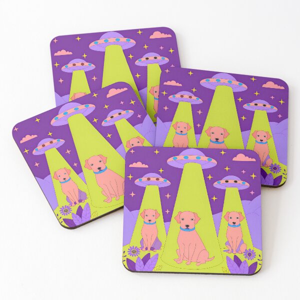 Item preview, Fun Night Dogs Encounters Animals Colors UFO designed and sold by ART ATTACK ZONE.