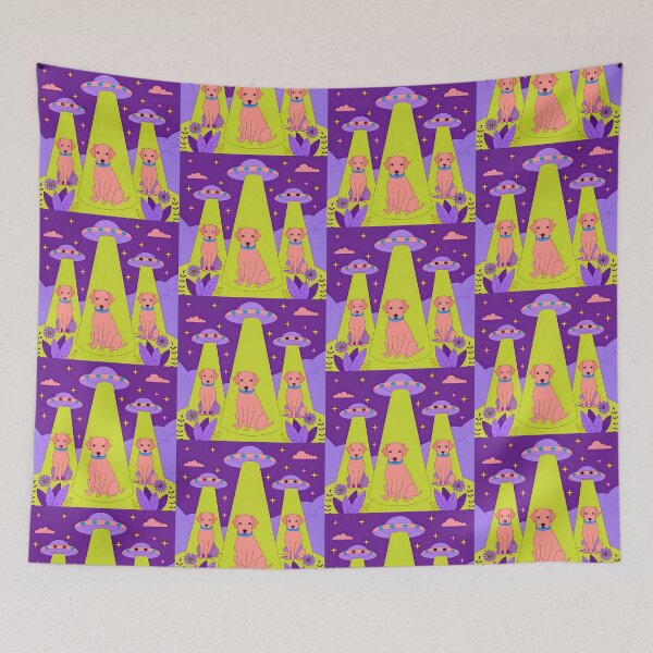 Item preview, Fun Night Dogs Encounters Animals Colors UFO designed and sold by ART ATTACK ZONE.