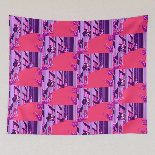 Item preview, Purple Pink Dogs Encounters Animals Colors UFO designed and sold by ART ATTACK ZONE.