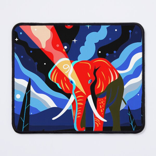 Item preview, Enigmatic Elephants Dreamlike Night Landscapes Colorful Animals Wild designed and sold by ART ATTACK ZONE.