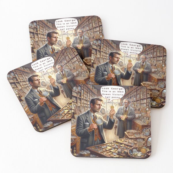 Item preview, Coin collector enthusiasts in a fun intriguing hobby shop designed and sold by bushwombat.