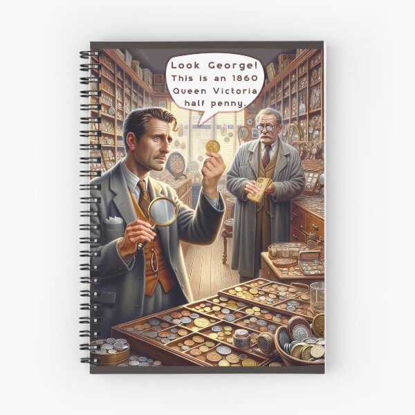 Item preview, Coin collector enthusiasts in a fun intriguing hobby shop designed and sold by bushwombat.