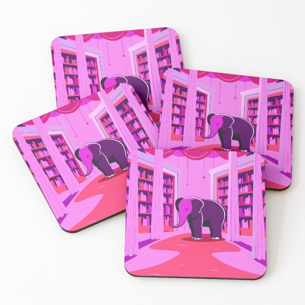 Item preview, Rose Pink Elephants Dreamlike Night Animals Wild designed and sold by ART ATTACK ZONE.
