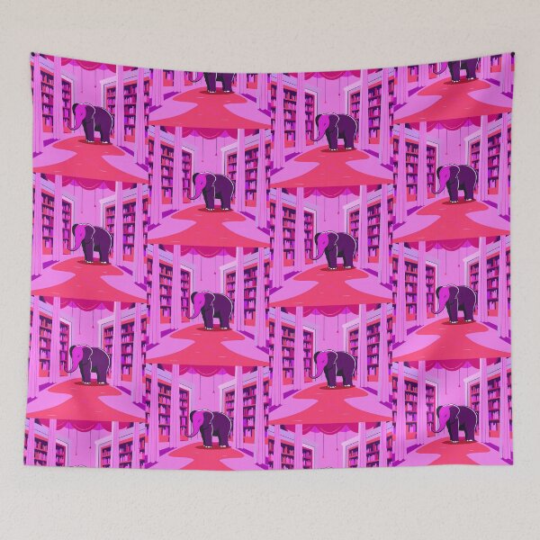 Item preview, Rose Pink Elephants Dreamlike Night Animals Wild designed and sold by ART ATTACK ZONE.