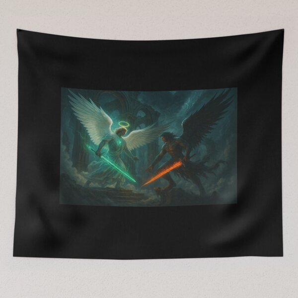 Item preview, The fight of angels of good and evil designed and sold by EchoOfSilence.