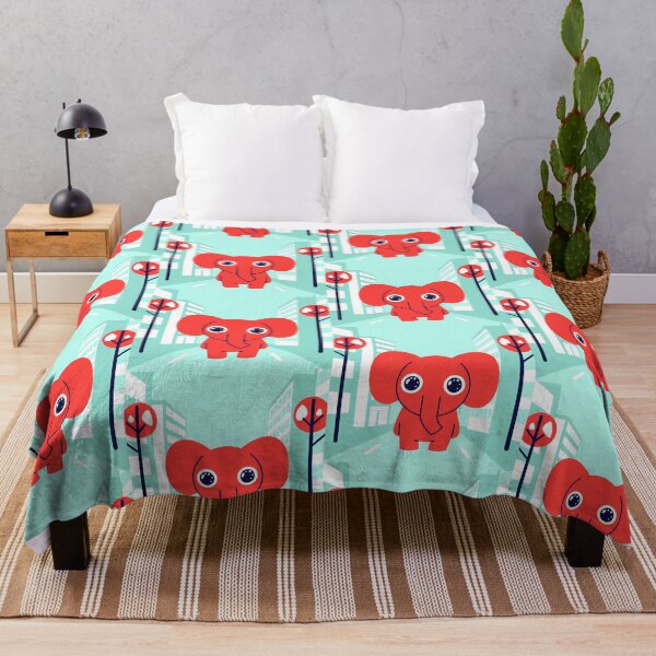 Item preview, Cartoon Elephants City Landscapes Colorful Animals Wild designed and sold by ART ATTACK ZONE.