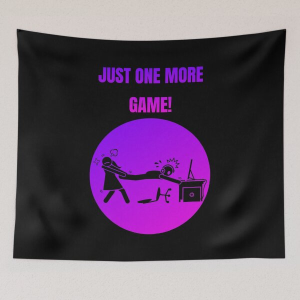 Item preview, Just One More Game! Mother dragging child from computer. designed and sold by Artography Designs.