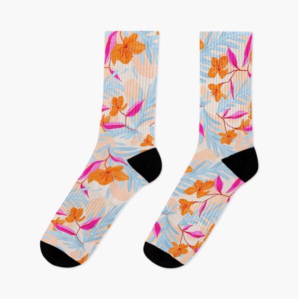 Item preview, Orange Blooms Pattern in Blue, Orange and Pink designed and sold by gamboling.