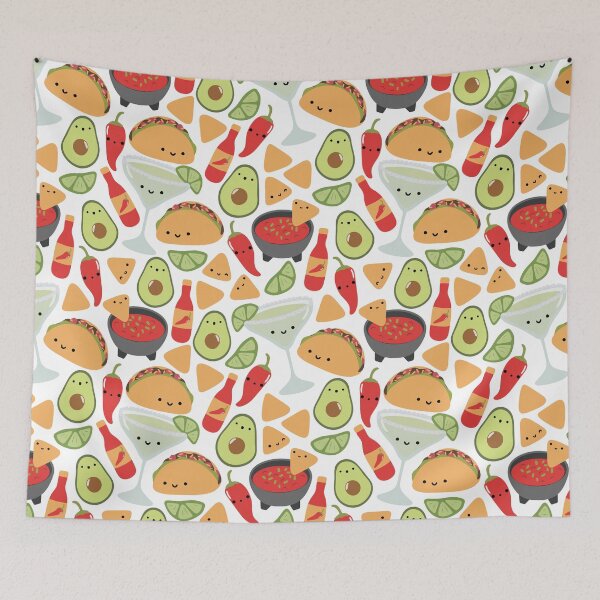 Item preview, fiesta - kawaii tacos and margaritas designed and sold by Becca Alessi.