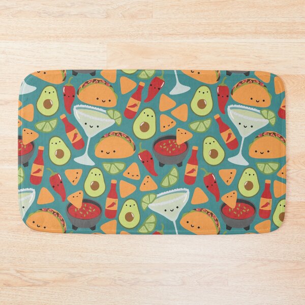 Item preview, fiesta - kawaii tacos and margaritas (teal) designed and sold by Becca Alessi.