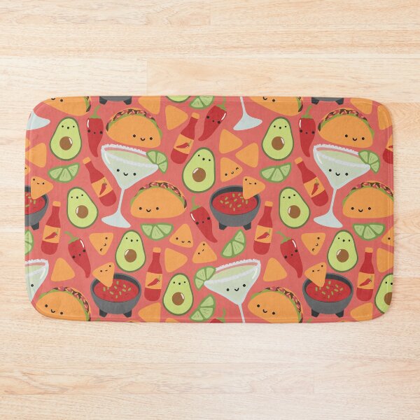 Item preview, fiesta - kawaii tacos and margaritas (coral) designed and sold by Becca Alessi.