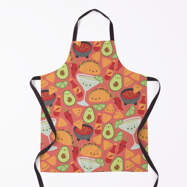 Item preview, fiesta - kawaii tacos and margaritas (coral) designed and sold by Becca Alessi.