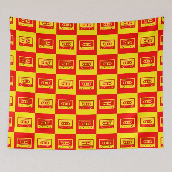 Item preview, Red and Yellow Cassette Tape Checkered Pattern designed and sold by PILANTROP.