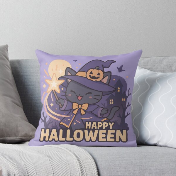 Item preview, Happy Halloween - Wizard Cat Casting Magic Spell designed and sold by Pastel Purrade.