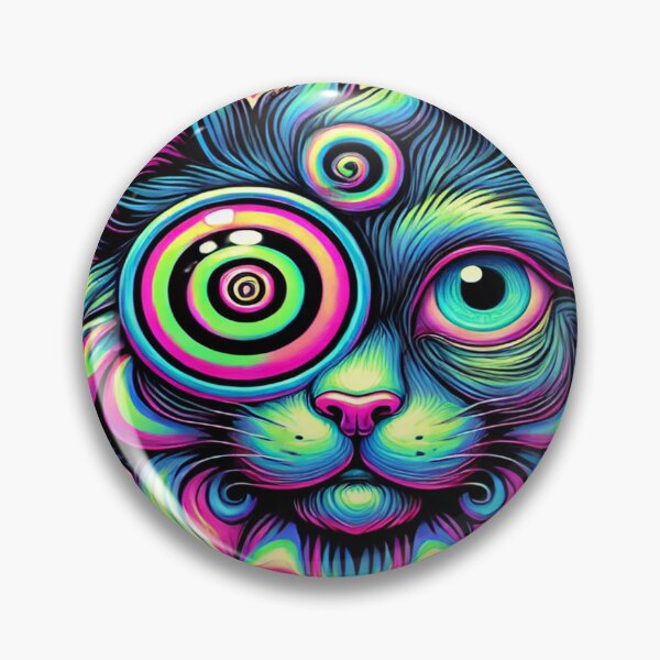 Item preview, Cyclops Cat with Hypnotic Eyes | Trippy Feline Mutation Art designed and sold by buzzprints1234.