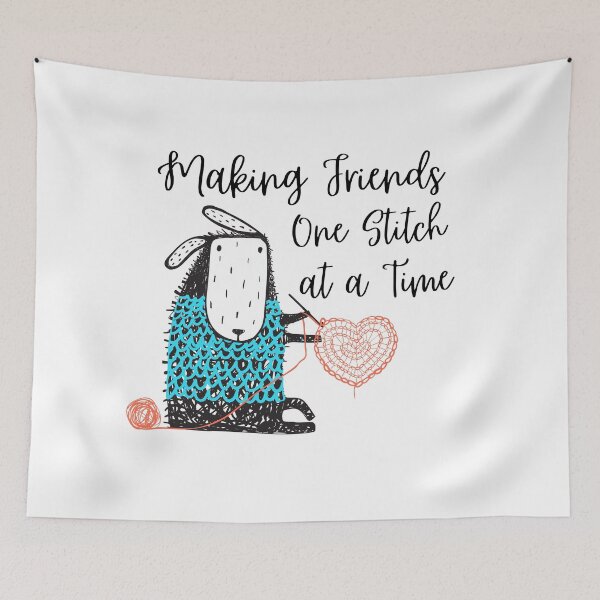Item preview, Making Friends One Stitch at a Time designed and sold by Kindred & Thistle.
