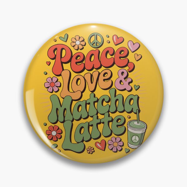 Item preview, Peace Love Matcha Latte Retro Groovy Design designed and sold by emmjott.