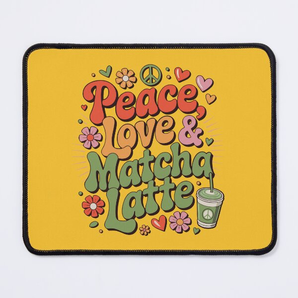 Item preview, Peace Love Matcha Latte Retro Groovy Design designed and sold by emmjott.