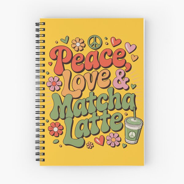 Item preview, Peace Love Matcha Latte Retro Groovy Design designed and sold by emmjott.