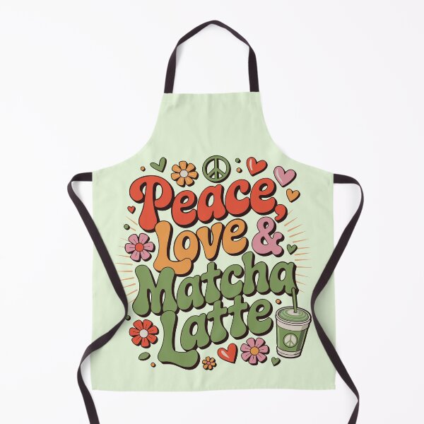 Item preview, Peace Love Matcha Latte Retro Groovy Design designed and sold by emmjott.