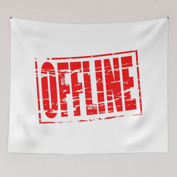 Item preview, Red rubber stamp effect - Offline.  designed and sold by funkyworm.
