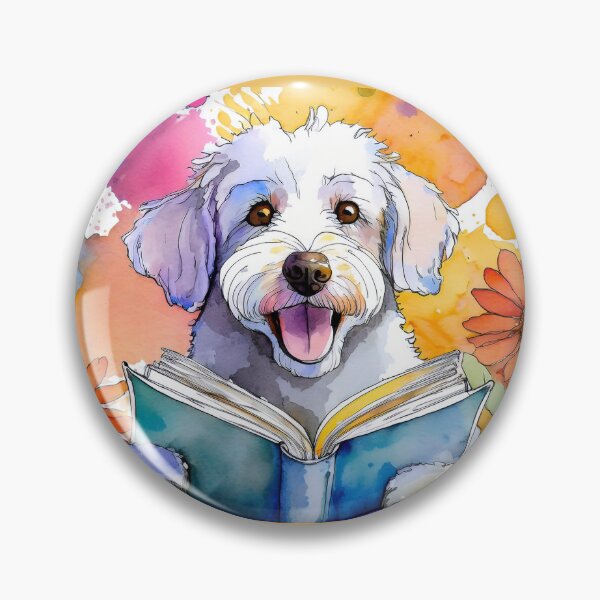 Item preview, Schnoodle Holding the Big Book in Field of Flowers designed and sold by ApexDesigners.