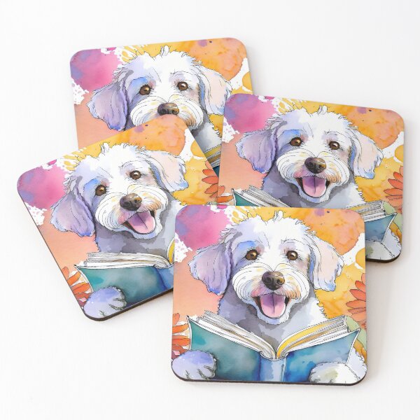 Item preview, Schnoodle Holding the Big Book in Field of Flowers designed and sold by ApexDesigners.