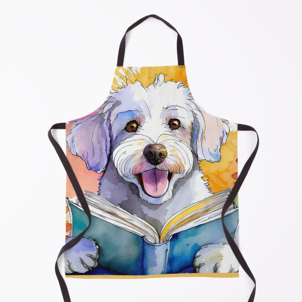 Item preview, Schnoodle Holding the Big Book in Field of Flowers designed and sold by ApexDesigners.