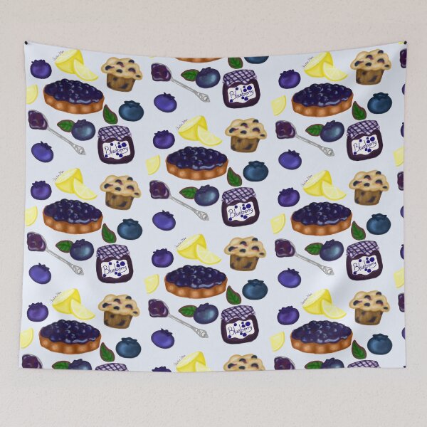 Item preview, Blueberry Baked Good Pattern designed and sold by Tres Corda Designs.
