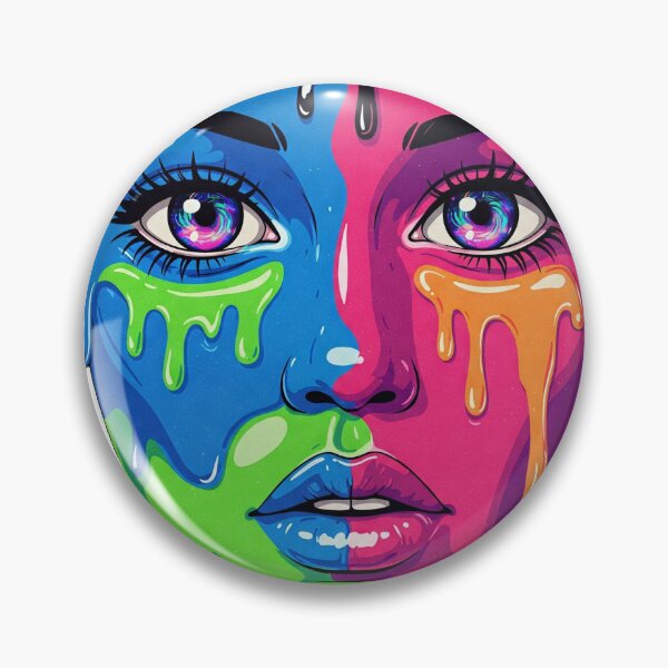 Item preview, Psychedelic Dripping Paint Portrait – Vibrant Surreal Pop Art Face Illustration designed and sold by MalPhiri.